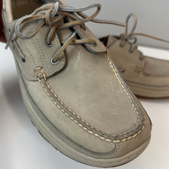 Orvis Cream Leather Topsider Boat Shoes Size 9.5 - Picture 14 of 16